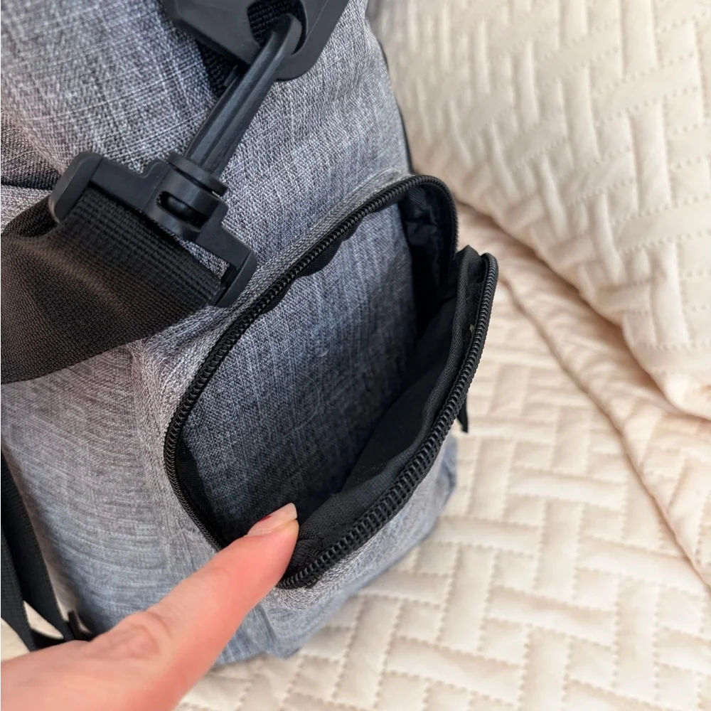 Gray Dog Travel Bag with Black Strap